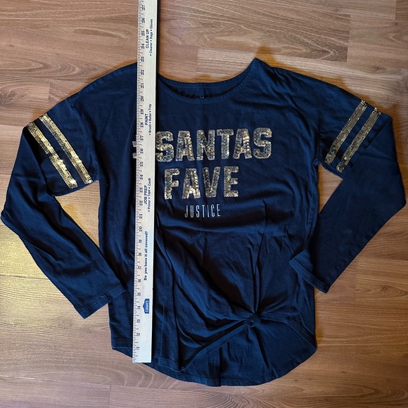 Justice Santas Fave sequin long sleeved T-shirt size 18 XXL - Picture 4 of 6